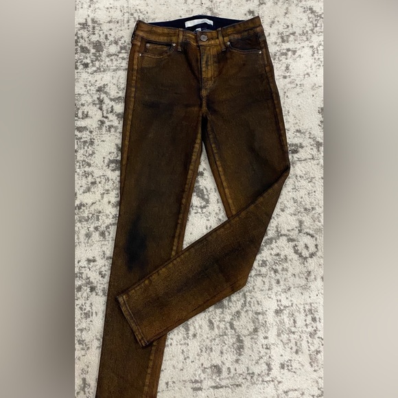Women’s Ella Moss Brown Shimmery Two Tone High Rise Skinny Ankle Jeans Pants 26 - Picture 8 of 8